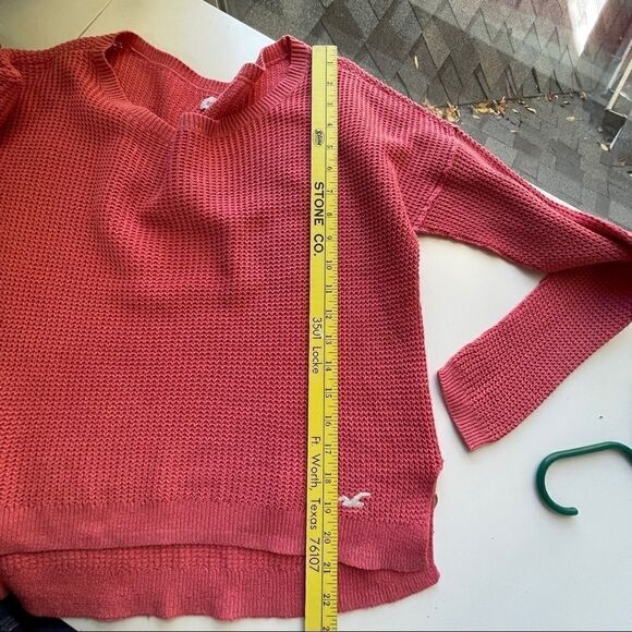 Hollister Scoop Neck Cotton Blend Orange Sweater-Small - Picture 7 of 10